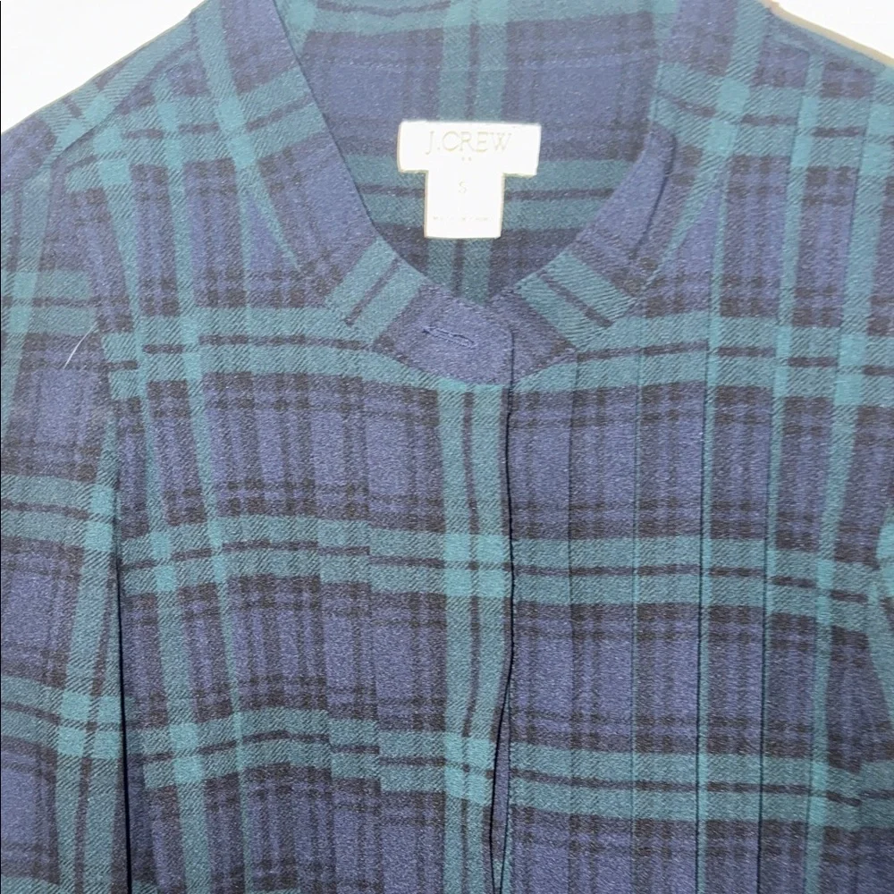 J. Crew Tartan Plaid Sheer Blouse / size small. B8